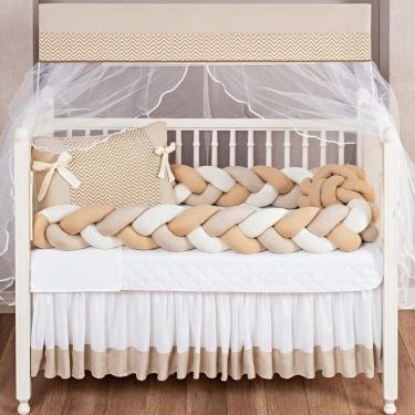 Imagem de Kit Jogo De Berço Americano Trançado 11Pçs Edredom E Saia