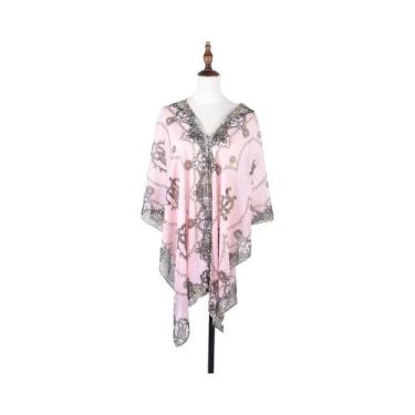 Imagem de Lenço De Chiffon Feminino Estampado Para Verão, Toalha De Praia, Xale 