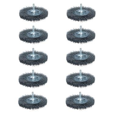 Imagem de Escova De Aço Circular Ondulado 63mm Com Haste Makita D-39970 - 10 Unidades