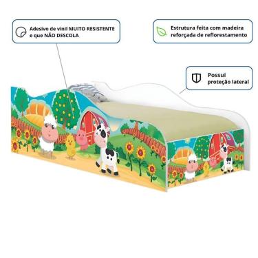 Imagem de Cama Mobili Solteiro Fazendinha Colorida