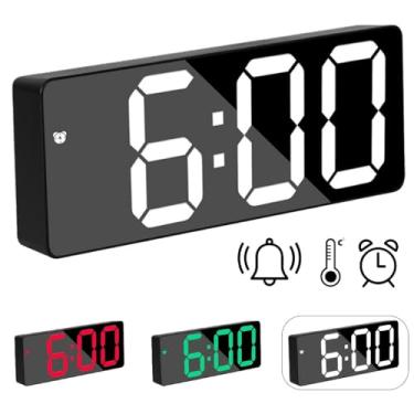 Imagem de Relógio de Mesa Digital Full Led Inteligente Com Despertador Alarme Temperatura e Soneca(Led Aleatório)