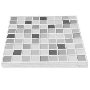 Imagem de Adesivo de azulejo 3D decalque de parede autoadesivo adesivo de PVC 3D estéreo decalque de parede para cozinha banheiro 30x30cm 10 pacotes