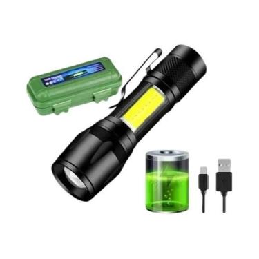 Imagem de Lanterna LED Mini Portátil Com Carregamento USB, Luz Focalizável COB+X