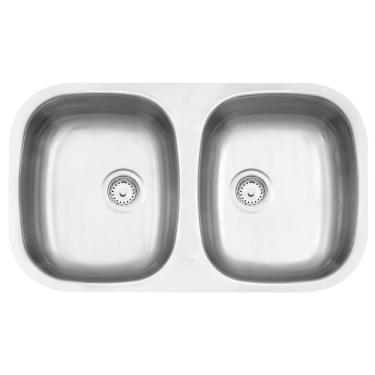 Imagem de Cuba de Embutir Tramontina Prime Isis 2C 34 BL em Aço Inox Acetinado 76 x 44 cm com Válvulas