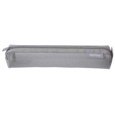 Imagem de Estojo de lápis de malha transparente de nylon compacto 22 cm x 4 cm -