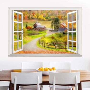 Imagem de Adesivo de parede Realistic Window View PVC 60x90cm autoadesivo - yiwe