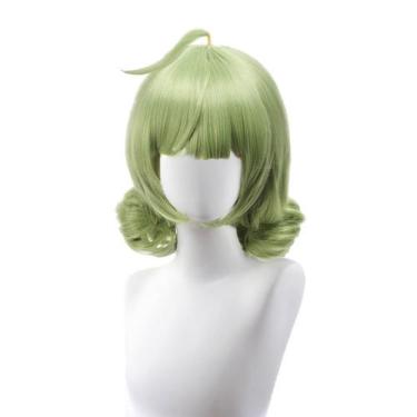 Imagem de Peruca Cosplay curta verde clara 35 cm, sintética resistente ao calor 
