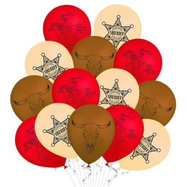 Imagem de Conjunto de balões para festa de aniversário com tema Cowboy Wild West