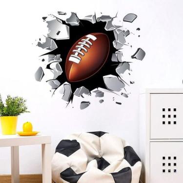Imagem de Adesivos de parede 3D Broken Rugby Football Design PVC 381,5x82cm - yi