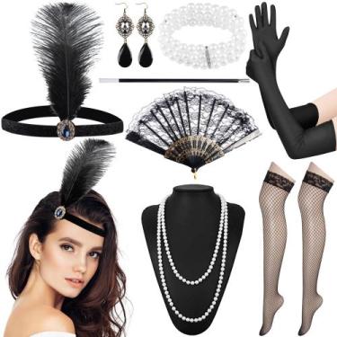 Imagem de Conjunto de acessórios KEYIDO 1920s Flapper Great Gatsby para mulheres