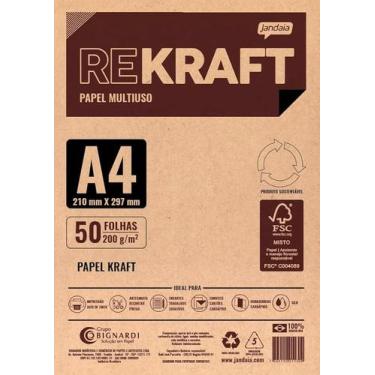 Imagem de Papel Kraft A4 Multiuso 200g com 50fls - JANDAIA