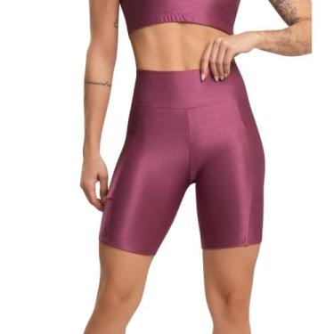 Imagem de Bermuda Fitness Com Bolso Esmeralda Bella Fiore Cós Alto Roupa De Acad