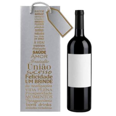 Imagem de Sacola Personalizada De Bebidas Garrafas Vinho Espumante - Fwb, Cinza