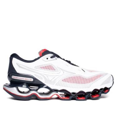 Imagem de Tênis Masculino Mizuno Wave Prophecy 15 Corrida Branco/Cinza, Branco, 