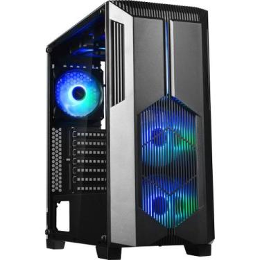 Imagem de Gabinete Gamer Redragon Grindor Preto Com Painel Lateral Em Vidro Temp