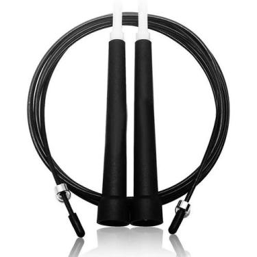 Imagem de Corda Pular Com Cabo De Aço Speed Rope 3m - Shoppbox, Preto