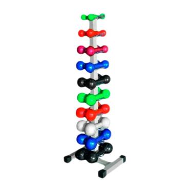 Imagem de Suporte de Halteres Reto SHR10PA para 10 Pares de Academia em Aço Pintado Anilhas Fitness