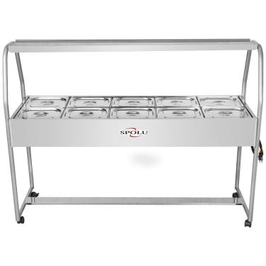 Imagem de Buffet Térmico SPL512 10 Cubas Termostato Ajustável Lâmpada Piloto Inox 2500W 220V Spolu
