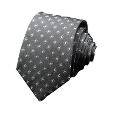 Imagem de Gravata Masculina Xadrez Azul, Preta E Vermelha Fina Para Casamento E 
