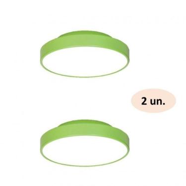 Imagem de Kit 2 Plafons para 4 Lâmpadas Redondo 50cm 7653 Jd Molina JD Molina Verde