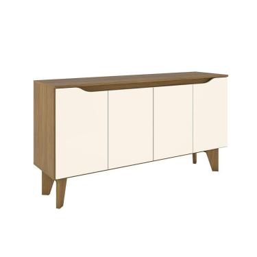 Imagem de Buffet Téia 04 Portas Nature E Off White 150 Cm - D`rossi