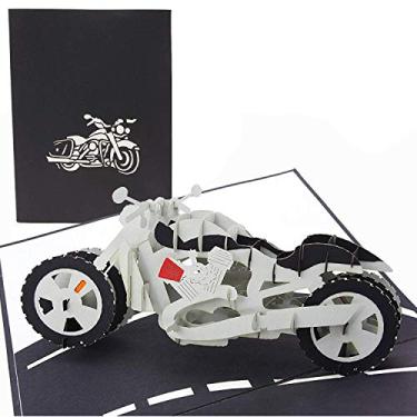 Imagem de PopLife Cartão pop-up 3D para o Dia dos Pais para motocicleta – Feliz aniversário, formatura, parabéns, presente de aposentadoria de motociclista, aniversário – colecionadores de modelos de bicicleta