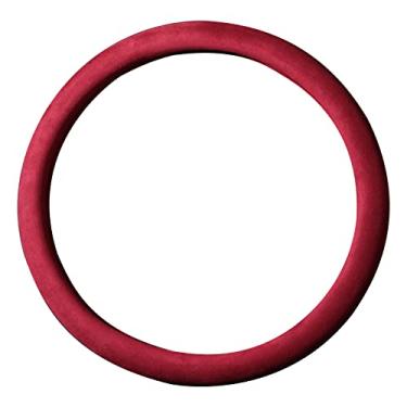 Imagem de Alfanxi Capa de volante de material universal Alcantara compatível com BMW Benz Ford Chevrolet Ram Toyota a maioria dos modelos de carros (vermelho, tipo O)