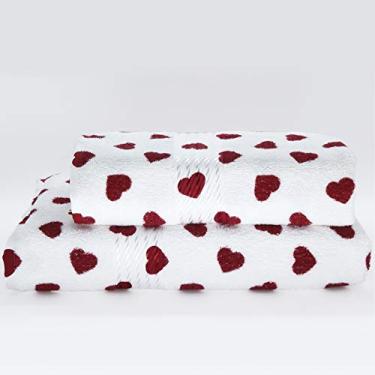 Imagem de Toalha Banho e Rosto Prisma Dohler Felpuda Coração Vermelho