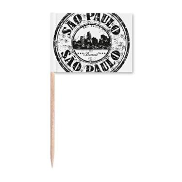 Imagem de Sinalizadores de palito de dente com elemento cultural do Brasil, decoração de festa