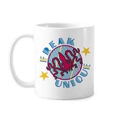 Imagem de Caneca colorida de cerâmica com estampa de vida marinha polvo xícara de porcelana de café