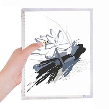 Imagem de Caderno de flores de flor de lótus Ink com folhas soltas e diário recarregável