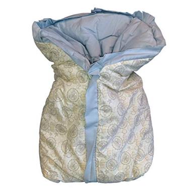 Imagem de Cobertor Saco Manta para Bebê Analu Kids 60x40x14cm - Estampa Urso Bege com Azul
