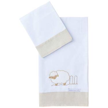 Imagem de Minha Casa Baby LMB6055, Jogo De Lençol De Mini Berço Ovelha, 3 peças, Bege