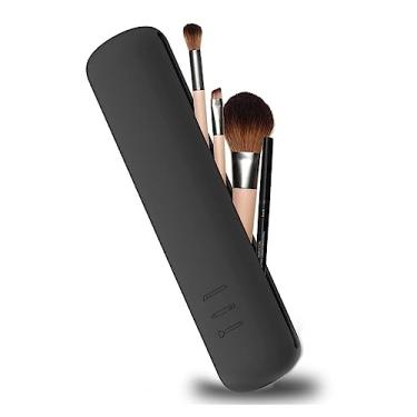 Imagem de Bolsa de Maquiagem Silicone Makeup Impermeável Suporte de Viagem Portátil saco Cosmético Multiuso (Preto)