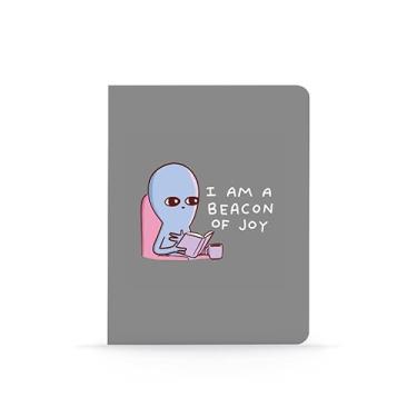 Imagem de DENIK - Caderno Estético Layflat I am A Beacon of Joy - 23 cm x 18 cm - 144 páginas forradas - encadernação e design duráveis - Capa de toque suave resistente à água - Feito com papel reciclado