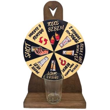 Imagem de Jogo de Roleta Gira e Vira Shot Drink Décor com Copo - Todos Bebem