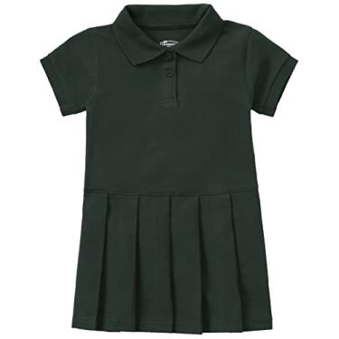 Imagem de Classroom Vestido polo para meninas, roupa escolar para crianças, saia plissada, Verde Sos Hunter, 2 Anos