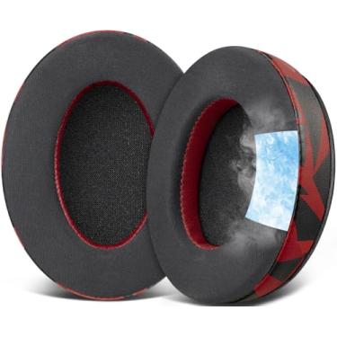 Imagem de SOULWIT Almofadas de Reposição para HyperX Cloud 1/2/Pro/Core/Alpha/Alpha S/Flight/Stinger/Mix/CloudX/CloudX Chat,Almofadas Auriculares com Espuma de Alta Densidade mais Macia-GR Tempestade Vermelha