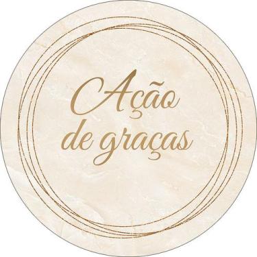 Imagem de Painel De Festa Redondo 1,50x1,50 - Ação de Graças Bege com Frame Dour