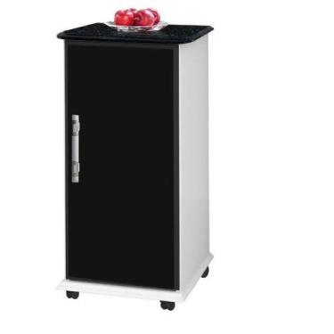 Imagem de Balcão para bebedouro Vitoria Bra / Pre / Marm com rodizios - PASSE BE