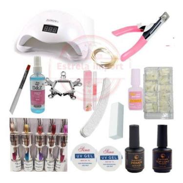 Imagem de Kit Cabine Unha Alicate Primer Tips Pincel Lixa Gel Esmalte - OEM