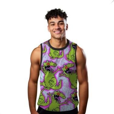 Imagem de Camiseta Algodão Regata Verão Estilo Moda Praia Monstro Verde Neon Car