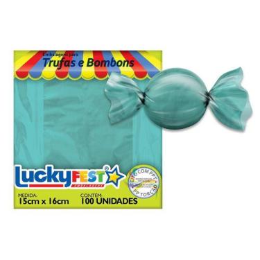 Imagem de Embalagem Para Trufa Lucky Fest, Turquesa