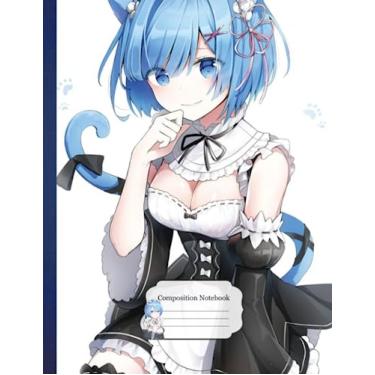 Imagem de Composition NoteBook: Rem RZR Reramzerro A4, 8.5x11 Inches - 110 page Diary Subject Planner Exercise Book Gift for Anime Fans Kid Teen School Creative Writing Anime Work From Home