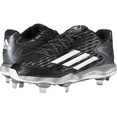 Imagem de adidas Performance PowerAlley 3 Tênis de beisebol masculino, Preto/Branco/Carbono Metálico, 46