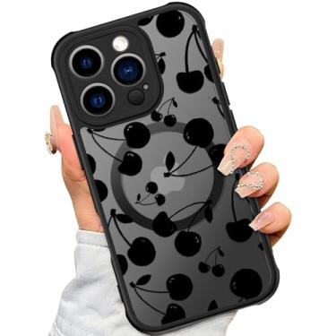 Imagem de SEXYMOM Capa magnética para iPhone 16 Pro com protetores de tela de privacidade X2 - Compatível com carregamento sem fio, lindo design floral para mulheres e meninas, capa de telefone fosca