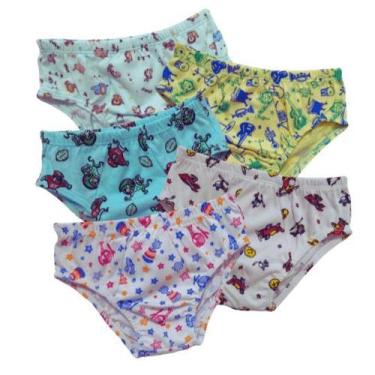 Imagem de Kit 3 Cuecas Infantil Rebatida Estampada Malha Algodão M - VITALISHOP,