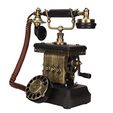 Imagem de Com Fio Old Fashion Antigo Telefone Fixo, Wired Telefone Home Office Com Redial Chave para Sala Decoração Quarto