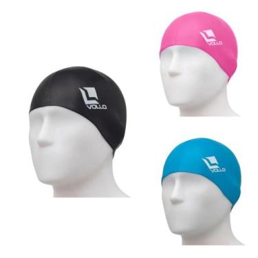 Imagem de Touca de Natação Silicone Vollo Hidroginástica, Azul