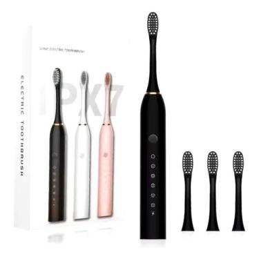 Imagem de Escova De Dente Dental Elétrica 3Refil Cabo Usb Saúde Bucal - Alwy, Pr